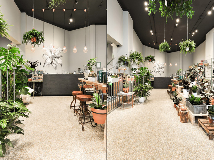Цветы в интерьере магазина в Голландии - современный дизайн