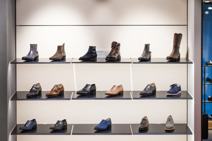 Ассортимент обуви в интерьере магазина BROGUE в Швейцарии