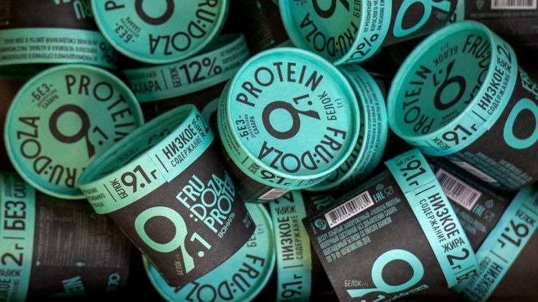 Бирюзовые стаканчики протеинового мороженого FRU_DOZA Protein Ice Cream
