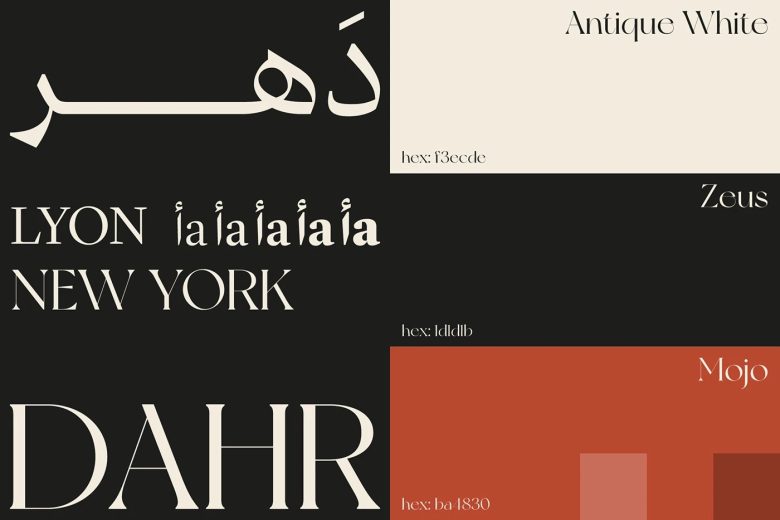 Брендовая типографика и цветовая палитра DAHR