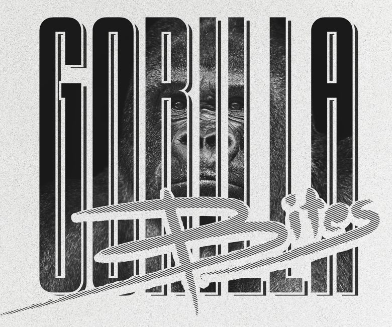 Графический логотип с изображением гориллы Gorilla Bites