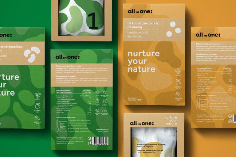 Коллаж с вариантами упаковки продукта All in One