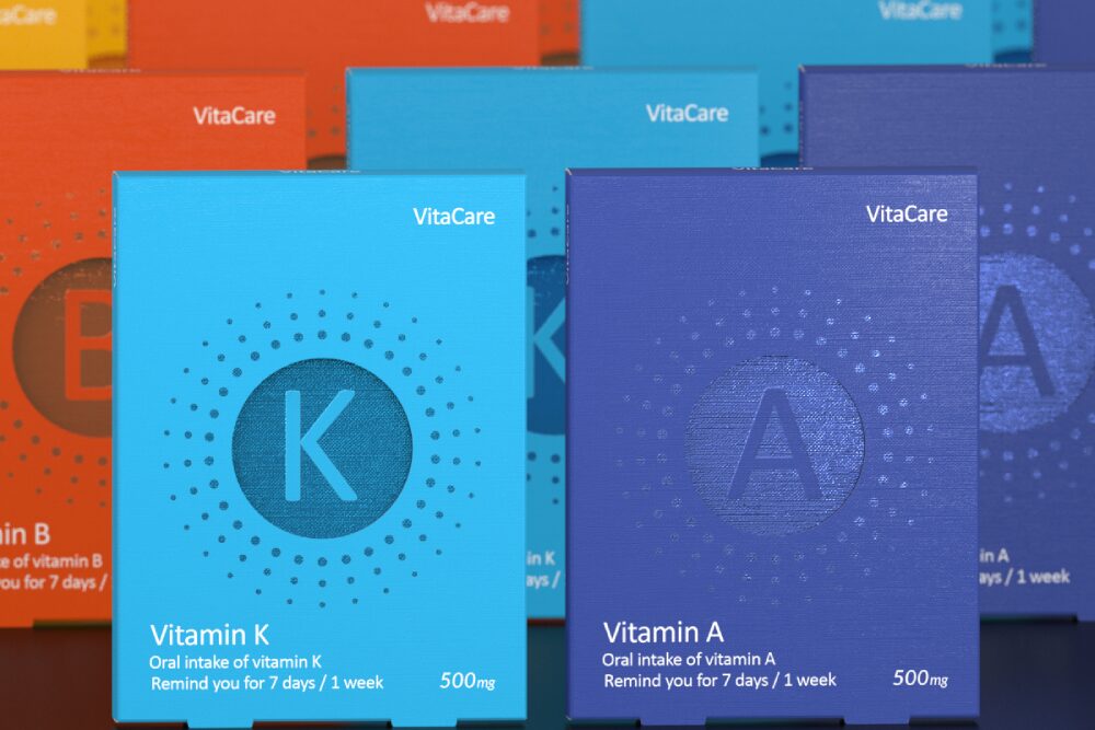 Коробки витаминов вид вблизи Vita-Care vitamin tablets