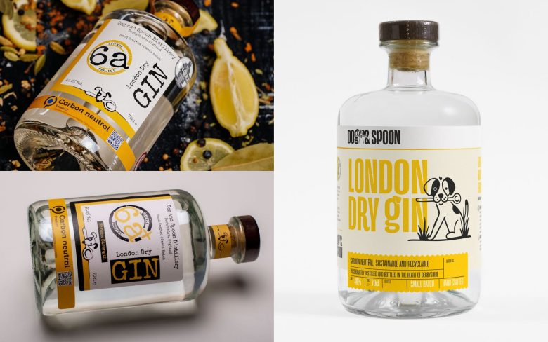Лондонский сухой джин и детали бутылки Dog & Spoon