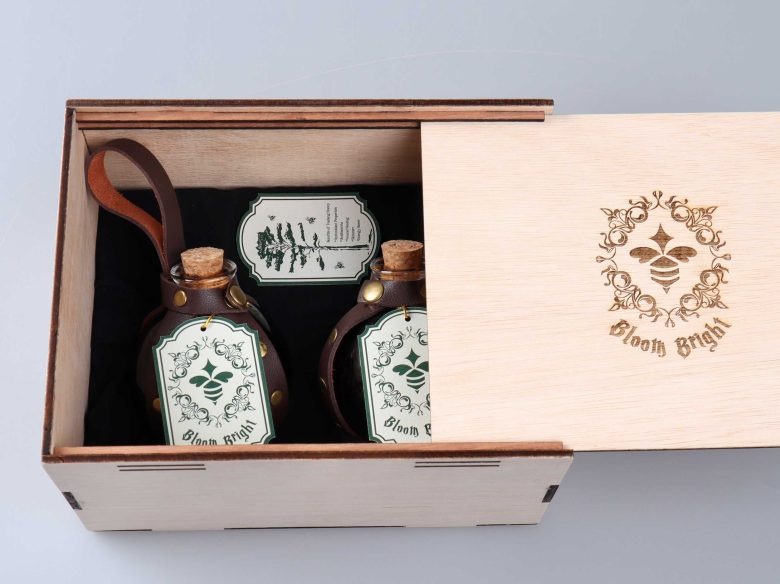 Набор бутылок меда в деревянной коробке Bloom Bright