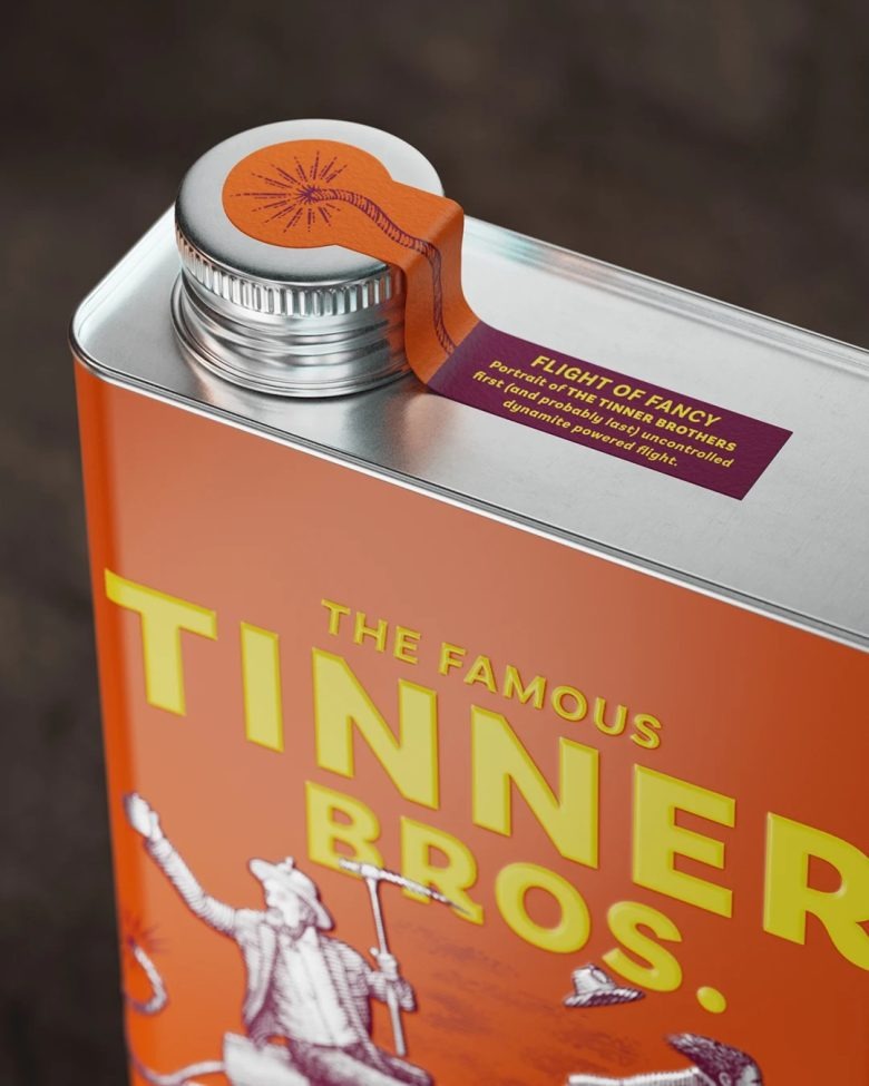 Оранжевая фляжка виски Tinner Bros. Whisky Co