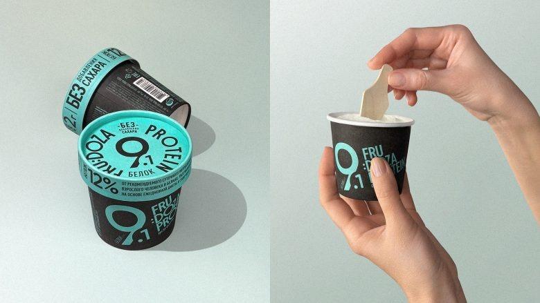 Открытое протеиновое мороженое с ложкой FRU_DOZA Protein Ice Cream