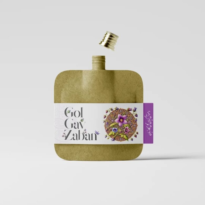 Пакет травяного чая с открытой крышкой Gol Gav Zaban herbal tea