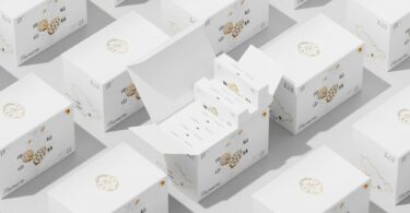 Паттерн из белых коробок Banshan Pine Forest Open Pine Nut