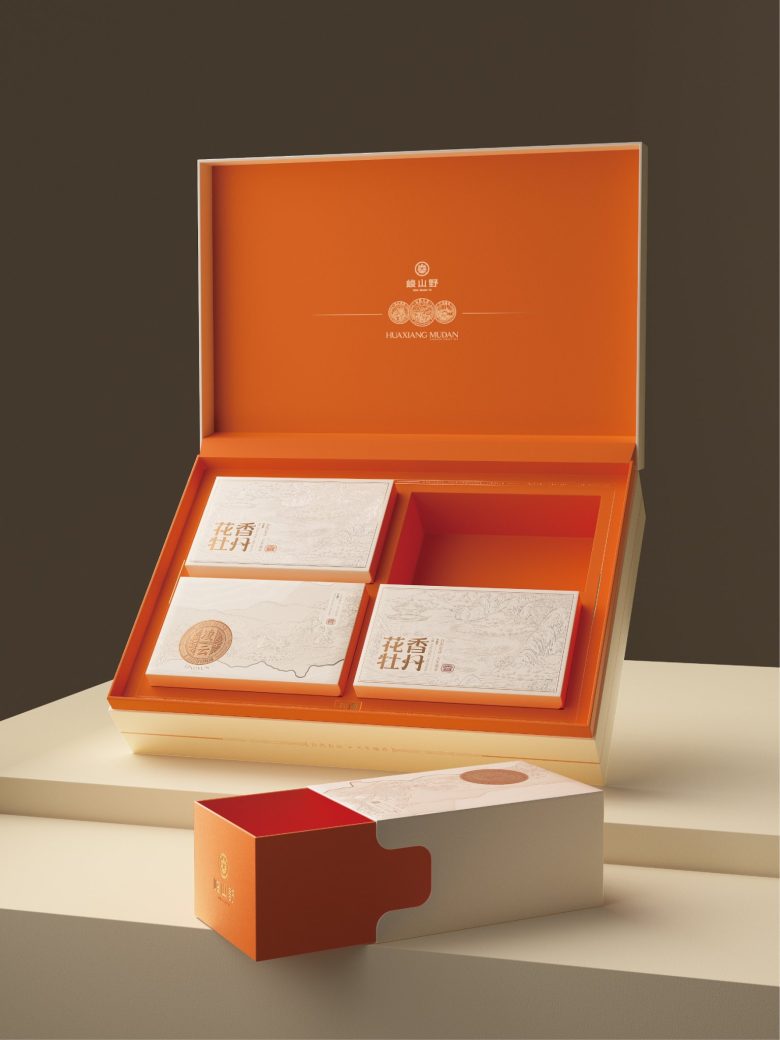 Подарочный чайный набор в оранжевой коробке Junshanye х Googol