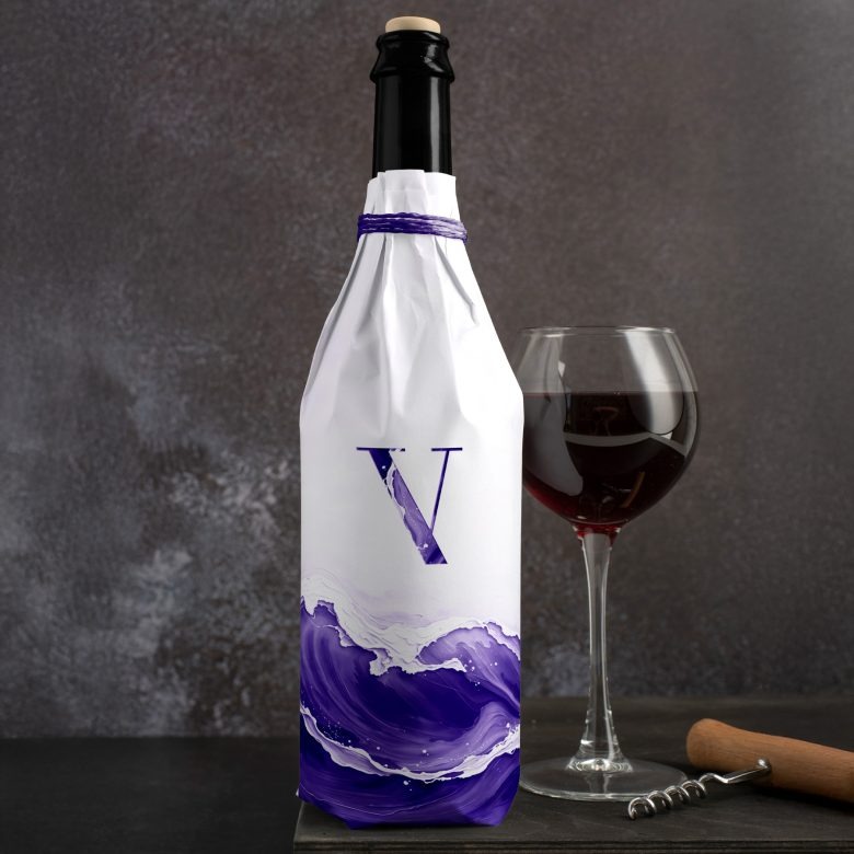 Бутылка вина в подарочной обертке с бокалом Verse Wine