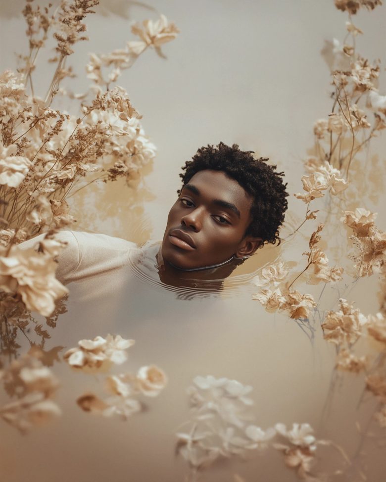 Портрет Мужчины В Воде Среди Цветов Atlantis