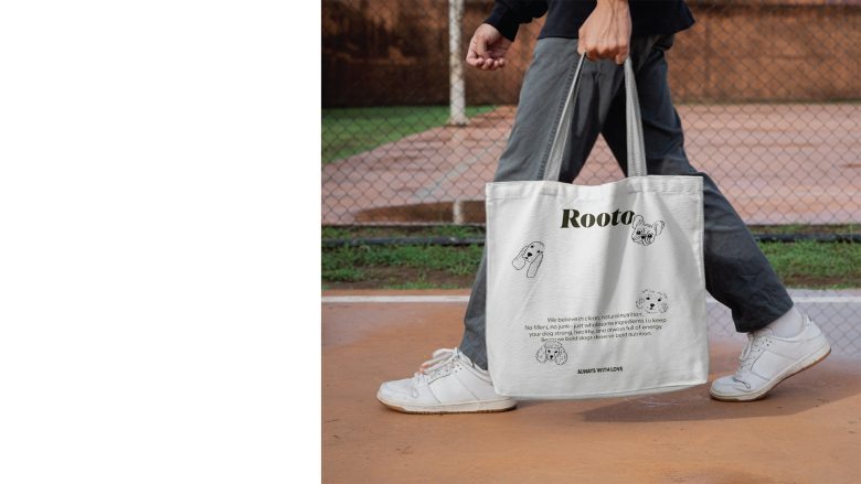 Шоппер с логотипом продукции Rooto