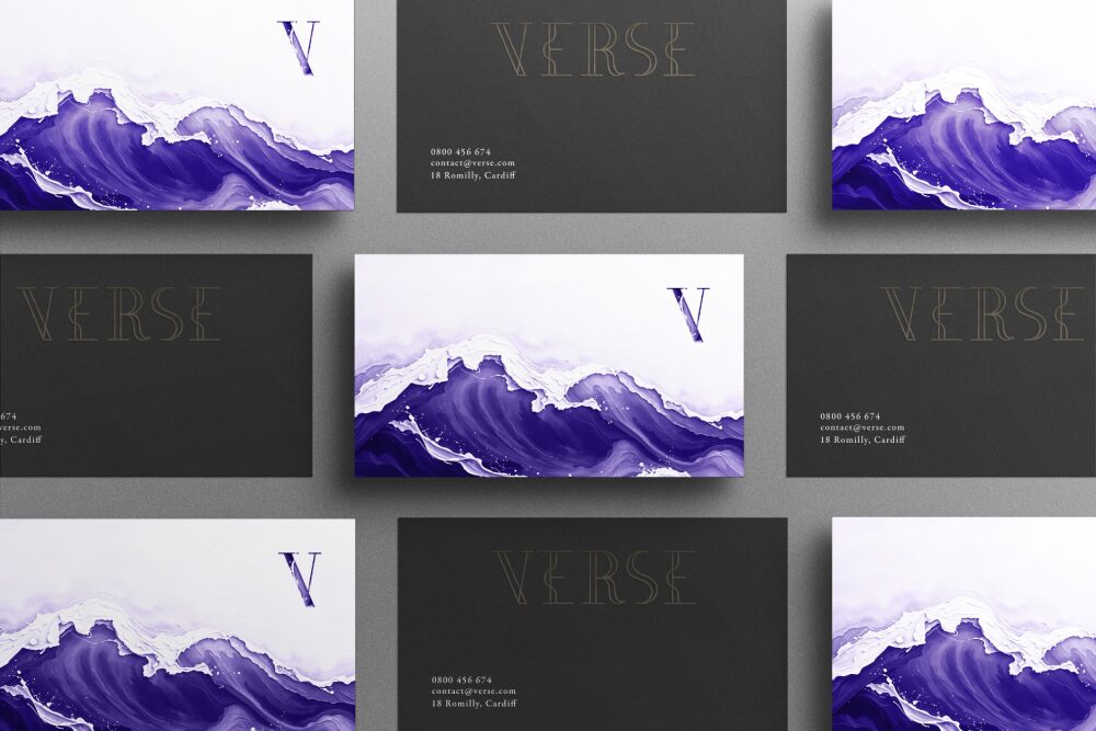 Фирменные визитки с графическим дизайном Verse Wine