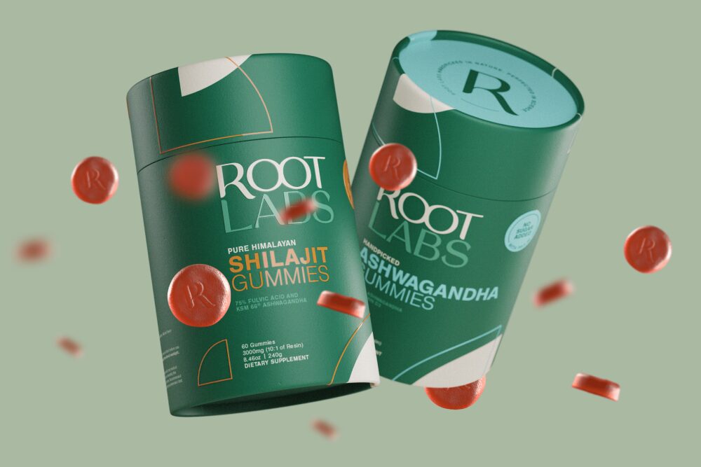 Упаковки добавок с летающими элементами Root Labs by BRIGADE