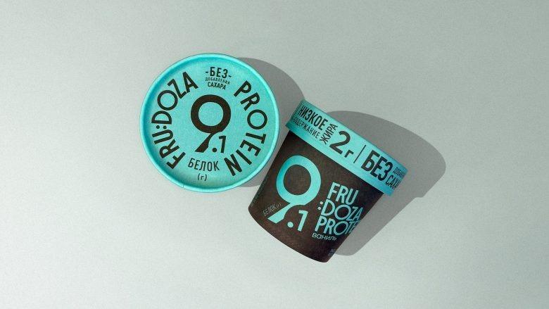 Ванильное протеиновое мороженое с бирюзовой крышкой FRU_DOZA Protein Ice Cream