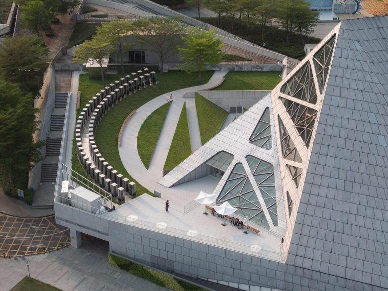 Вид сверху на комплекс и прилегающую территорию DJI flagship store