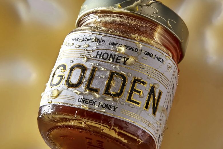 баночка с капельками меда Golden Honey