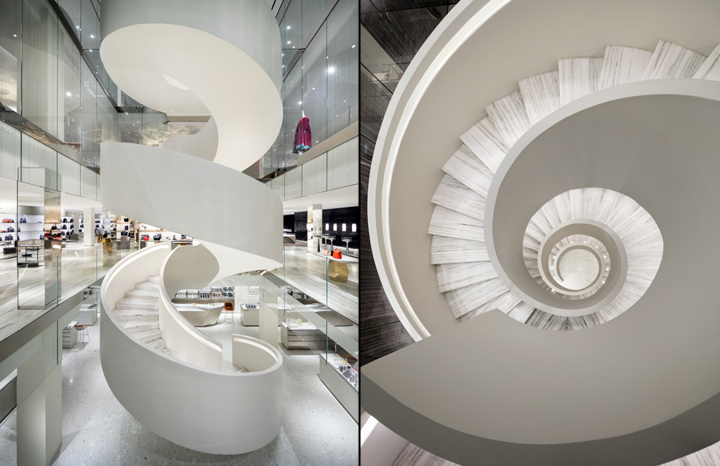 Богатый интерьер магазина Barneys в Нью-Йорке: дизайн лестницы