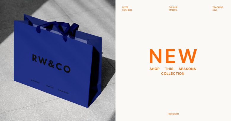 бренд RW&CO на подарочных пакетах