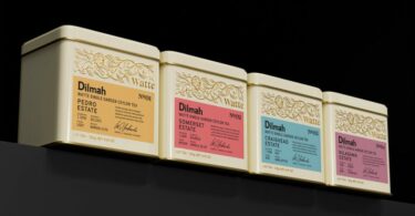 четыре железные упаковки Dilmah Watte Single Garden