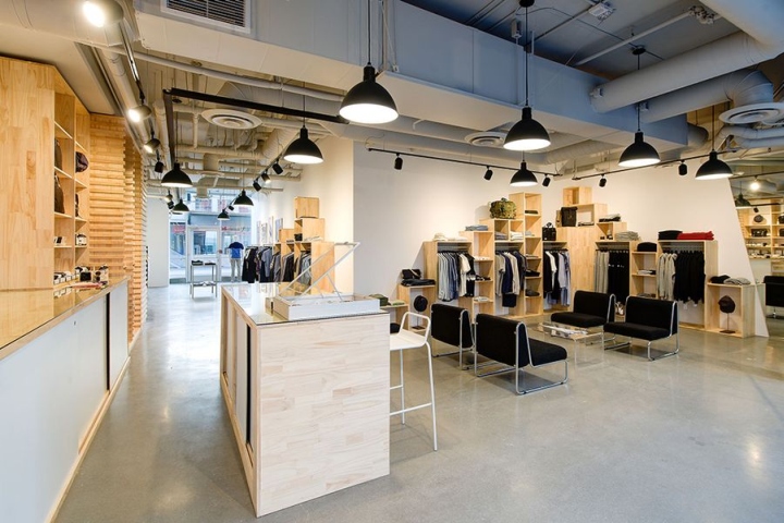 Красивый дизайн интерьера магазина одежды WITTMORE в Лос-Анджелесе