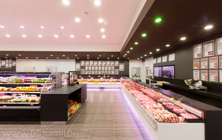 Прекрасный супермаркет De Kleine Bassin butcher’s shop от компании Frigomil, Бельгия