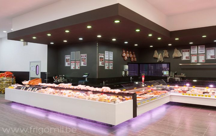 Красивый супермаркет De Kleine Bassin butcher’s shop от компании Frigomil, Бельгия