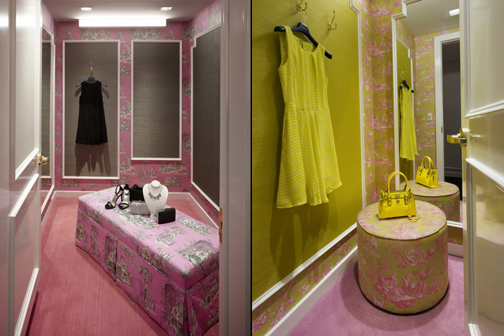 Дизайн интерьера магазина женской одежды от Callison в Нью-Йорке - примерочные