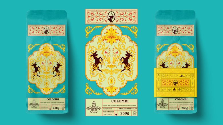 две пачки кофе Juwairya на голубом фоне