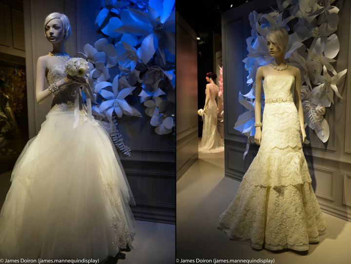 Восхитительная витрина бутика свадебной моды Kleinfeld в универмаге Hudson Bay в Торонто