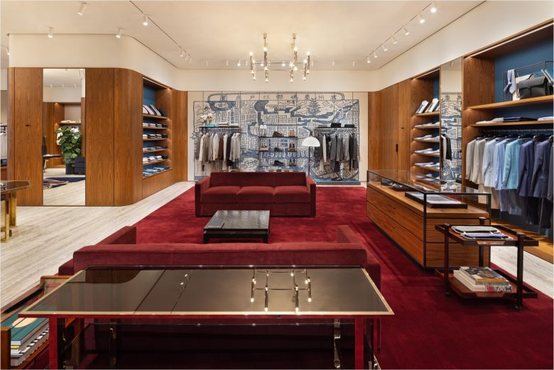 Торговый зал с зоной ожидания Brioni store