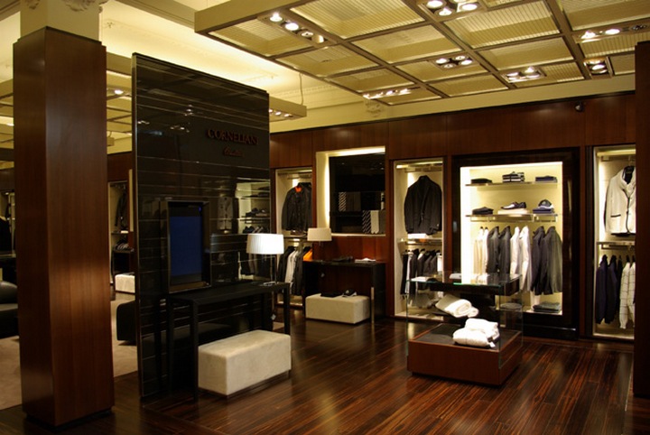 Интерьер магазина мужской одежды от дизайнерской компании CORNELIANI в Лондоне