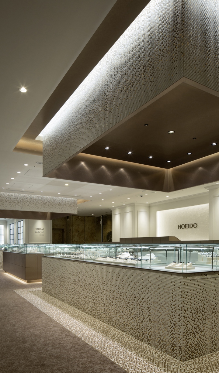 Интерьер ювелирного магазина HOEIDO в Токио, Япония: рисунок мозаики