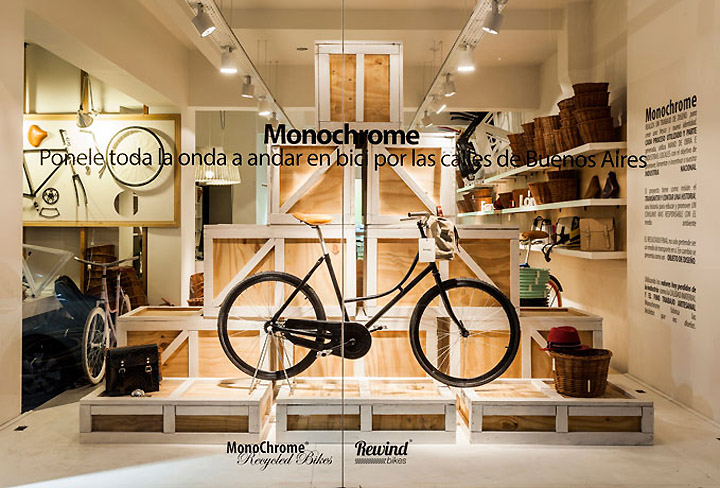 Monochrome Bikes - интерьер магазина велосипедов в Буэнос-Айресе