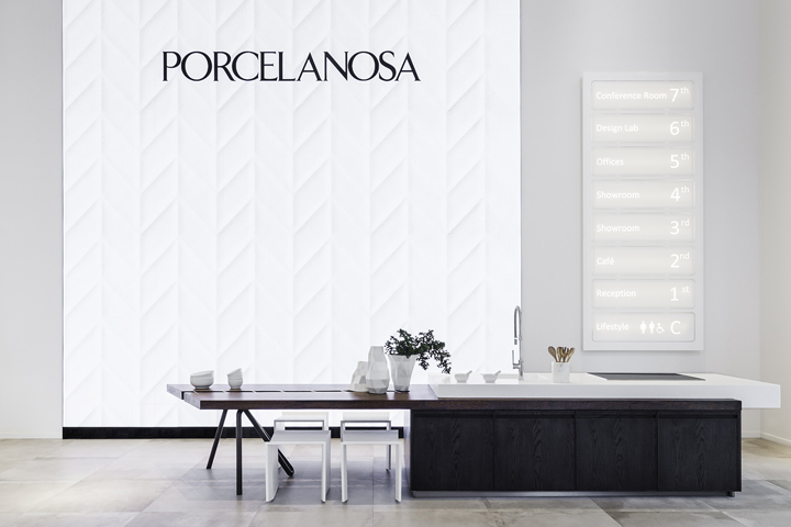 Оформление магазина мебели Porcelanosa в Нью-Йорке