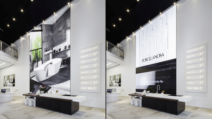 Оформление магазина мебели Porcelanosa в Нью-Йорке: огромные изображения