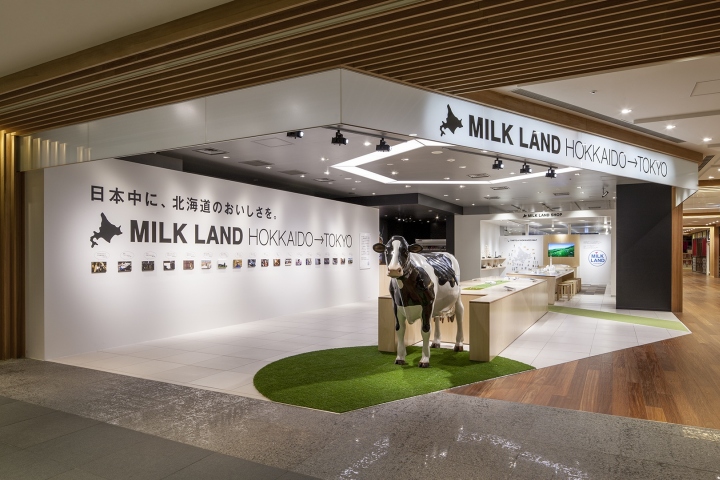 Оформление магазина молочных продуктов в Токио, Япония: необычный дизайн