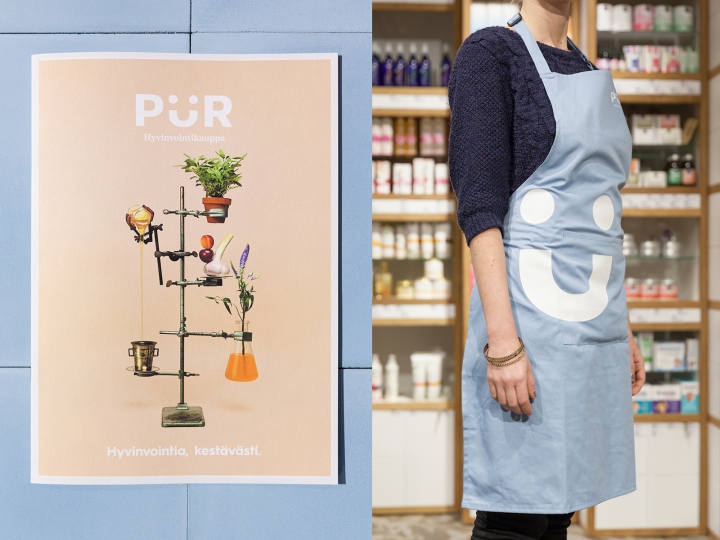 Плакат в магазине здорового питания Pur в Финляндии