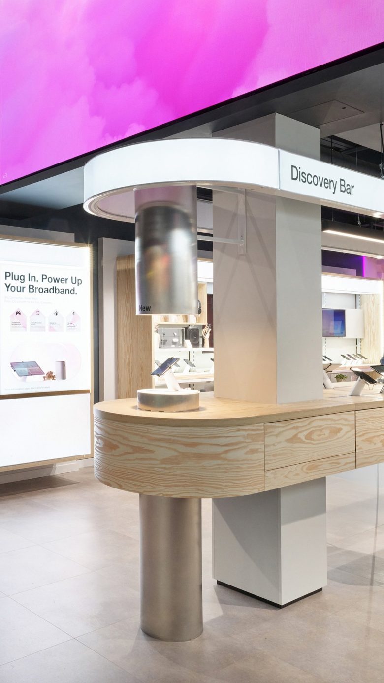 витрина с товаром THREE Ireland