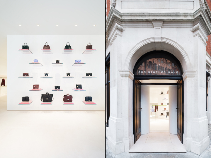 Яркий дизайн интерьера магазина женской одежды Christopher Kane в Лондоне