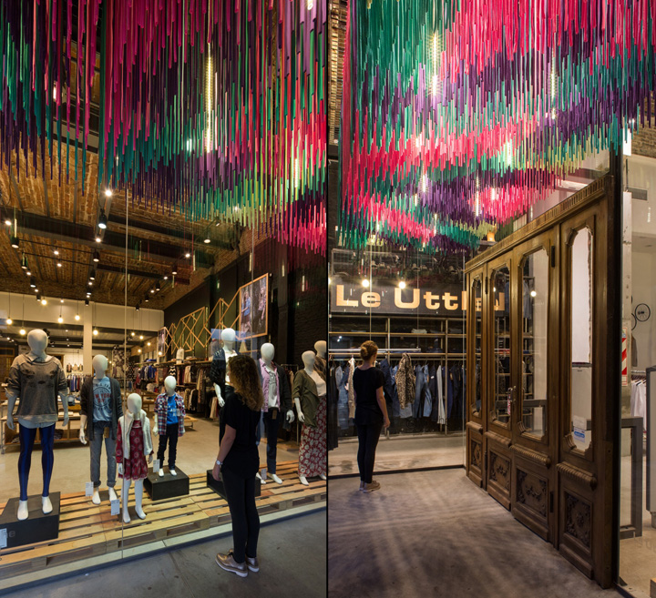 Яркие цвета в интерьере магазина в Буэнос-Айресе: красочная инсталляция